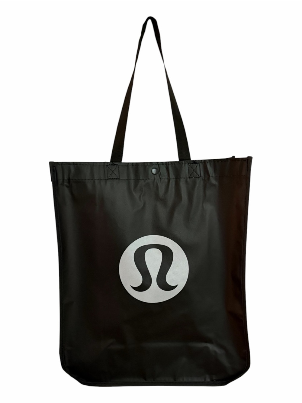 Lululemon Black Reusable Tote with White Multilingual Made To Feel Print